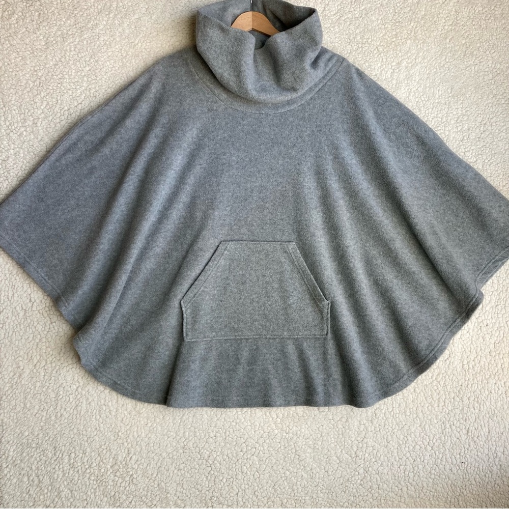 ellos Women's cowl neck fleece gray poncho, Sz 18/20 - Picture 4 of 17